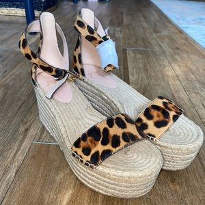JCREW cheetah print wedges
